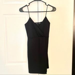 Boohoo Black Wrap Mini Dress